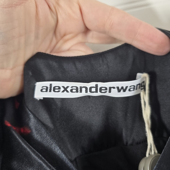 NWT Alexander Wang Rose Printed Satin Slip Sun Dress with Twist Knot Det… - Picture 9 of 12